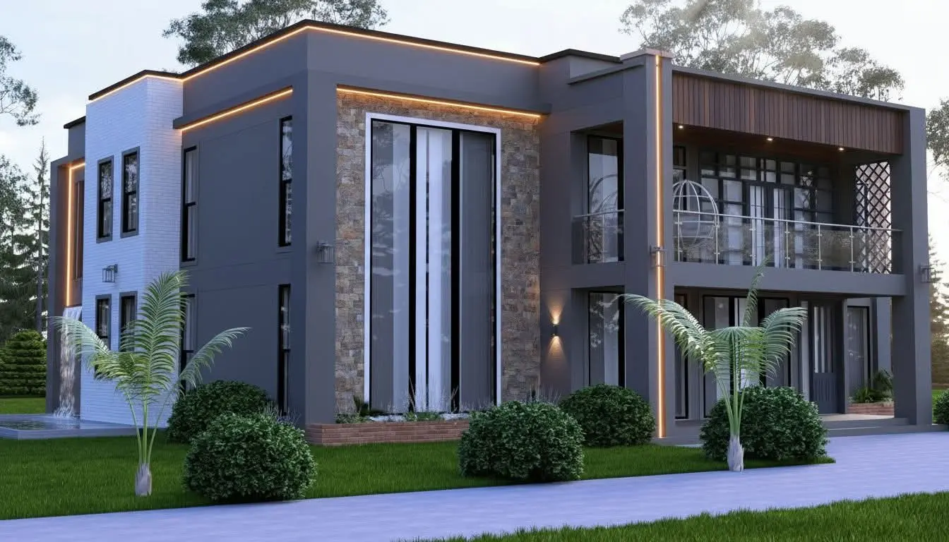 Luxury Two-Storey Villa with Stone Facade